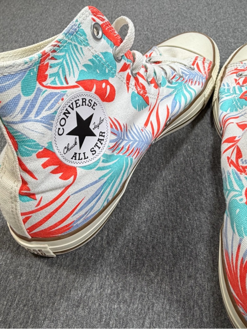 Converse All Star Chuck Taylor High Top Sneakers Tropical Print Mens Size 10 - Picture 6 of 10
